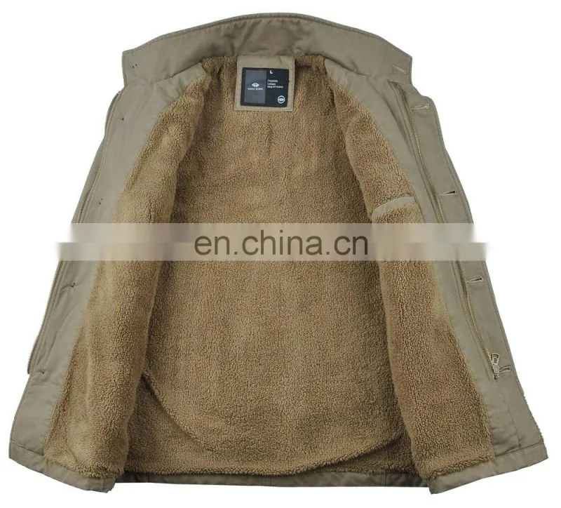 lastest fashion cotton casual Sherpa lining mens parka jacket