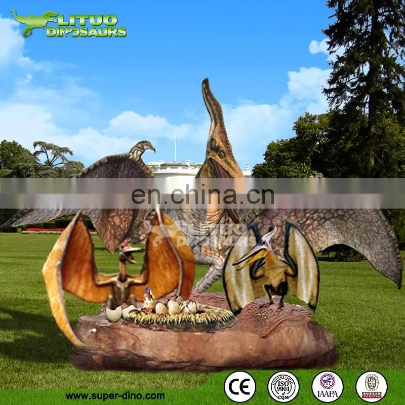 Display Silicon Rubber Animatronic Flying Dinosaur Model