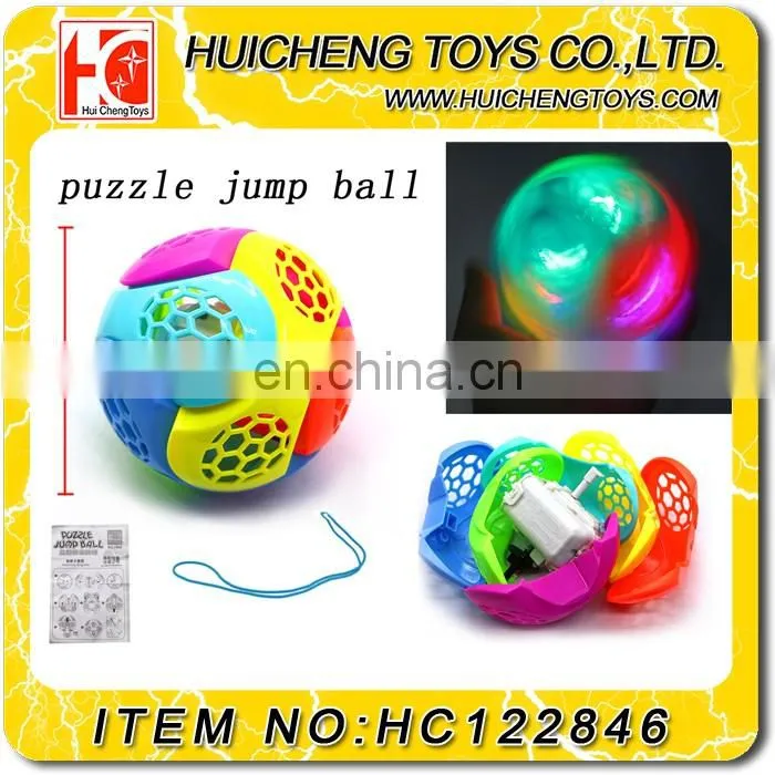 7PCS block juggling assembled 12.5CM flashing light glow music jumping ball promotion toys EN71
