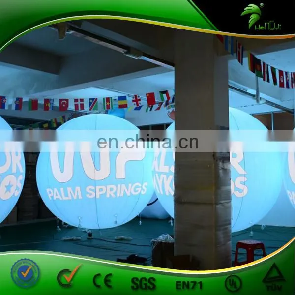 Full Printing LED Helium Balloon Inflatable Sphere Balloon Light For Sale