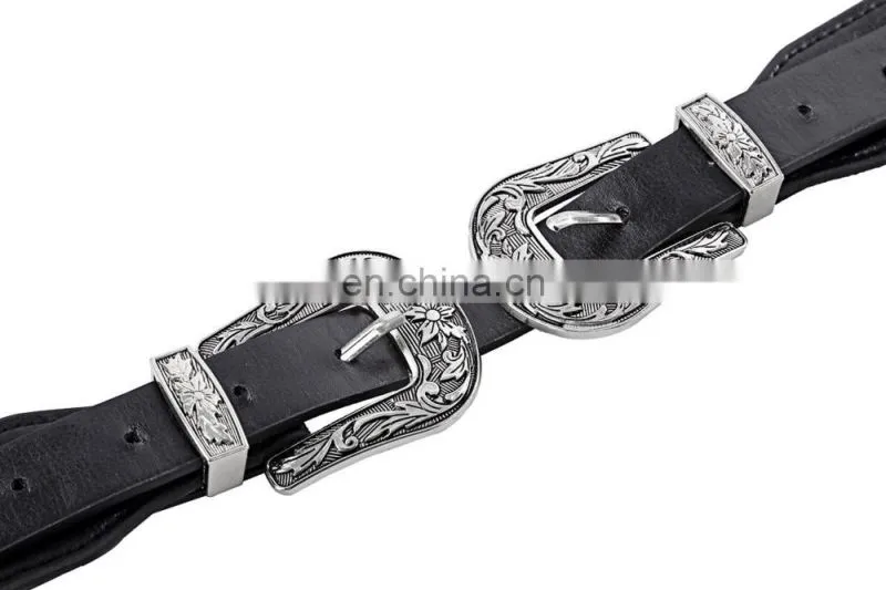 Grace Karin Women Ladies Girls Vintage Fashion Boho Double Metal Light Gold Silver Color Buckle Belt Elastic Band CL010479