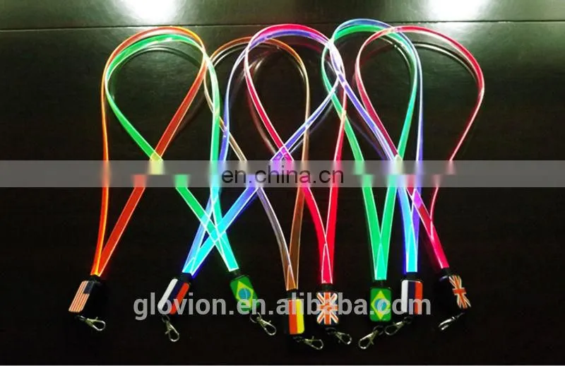 New Design hot sale LED flashing colorful lanyards for girl