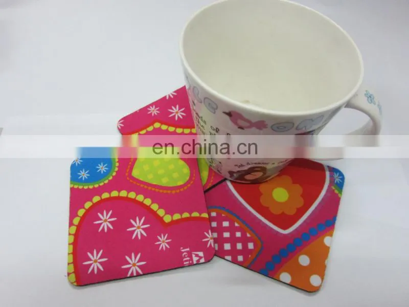Personalized anti-skid rubber and polyester mug coaster for cup