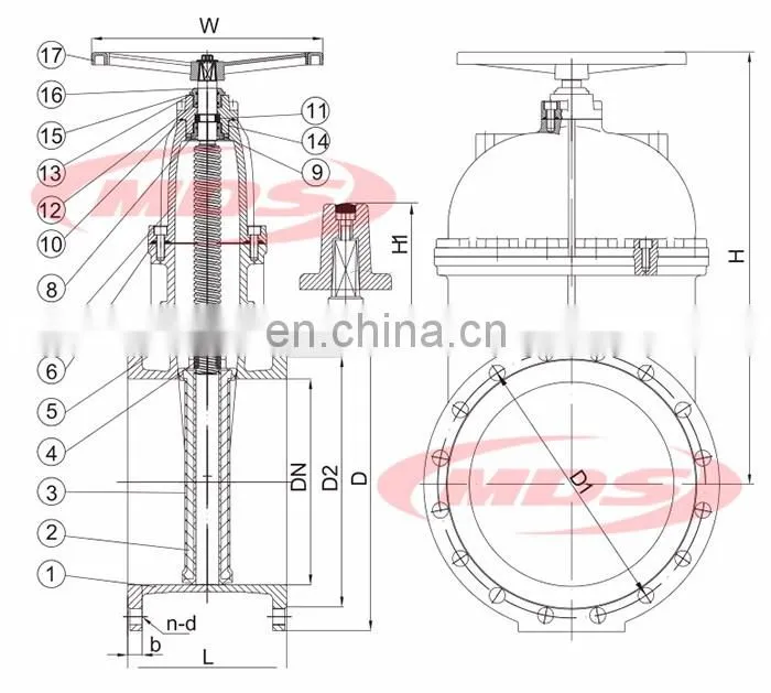 DIN3352 /EN1171 36 inch ductile cast iron ggg50 big size resilient seated flanged gate valve