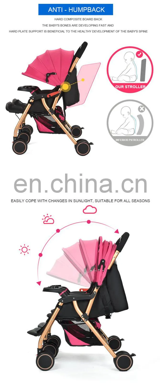 China New Folding Lightweight Double Pushchairs for Sale Cheap Jogging Double Stroller for Newborn Twins