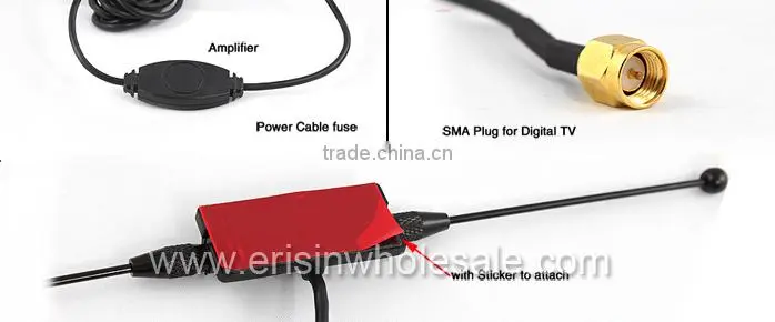 Erisin ES097 Waterproof Car Digital TV Antenna built with Amplifier SMA Plug