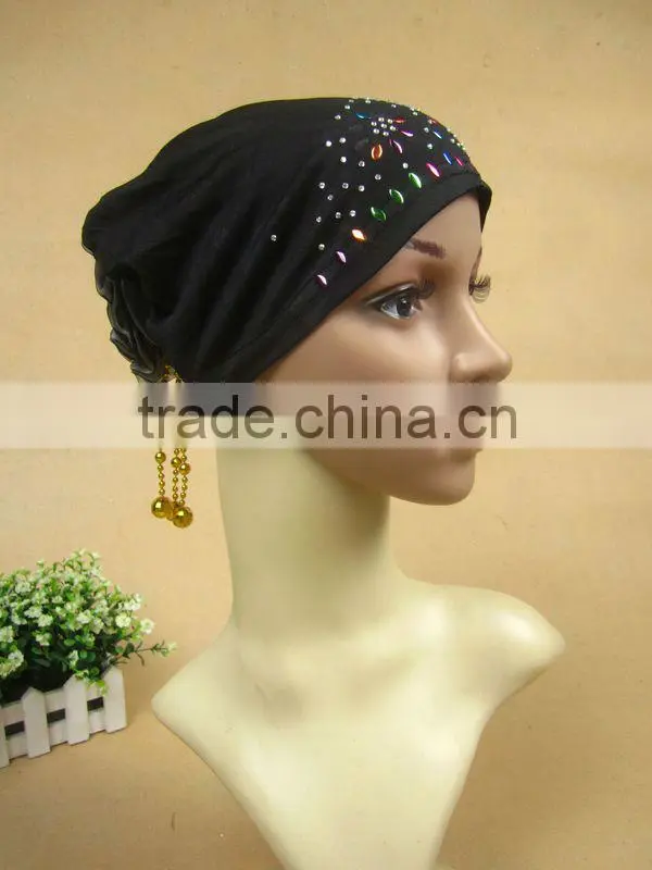 A522 fashion flower islamic hijab cap,muslim hejab hat