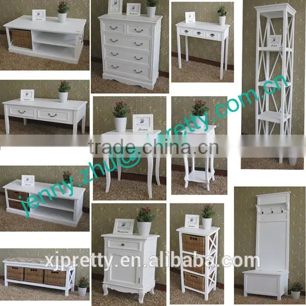 simple european style classic white wooden paulownia drawer home furniture manufacturer bedside table nightstands cabinet