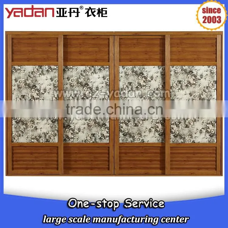 Customized gross decorated sliding door wardrobe closet bedroom furniture set