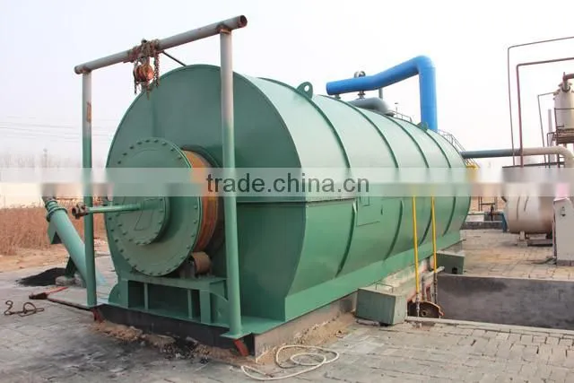 Waste tire rubber plastic oil pyrolysis plant recycling fuel oil machinery