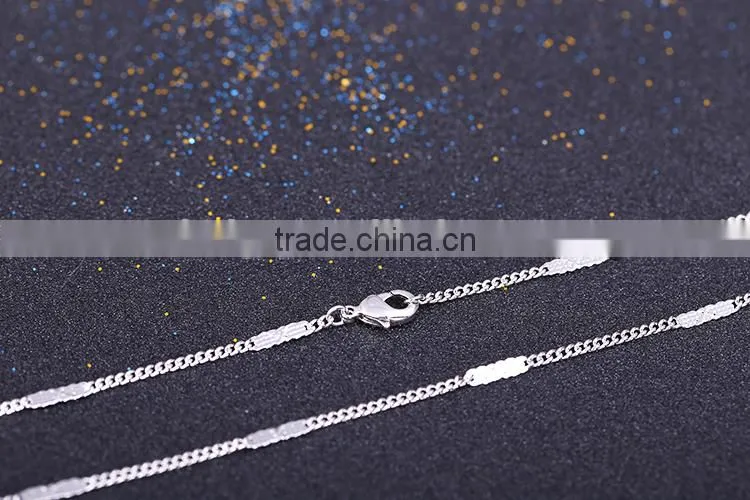 fashion jewelry rhodium plated cheap mesh chain necklace