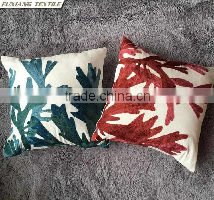 leaf embroidery pillow case cushion cover