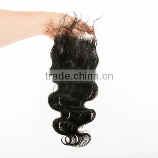 Remy lace front closure with baby hair cheap stock silk base closure can part 3 part silk base lace closure