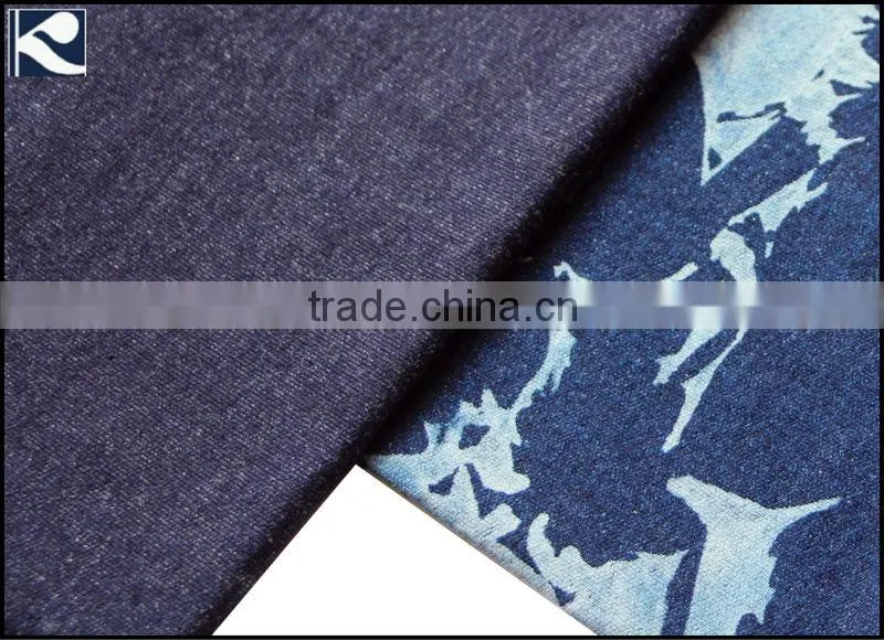 95% indigo cotton knitted denim fabric