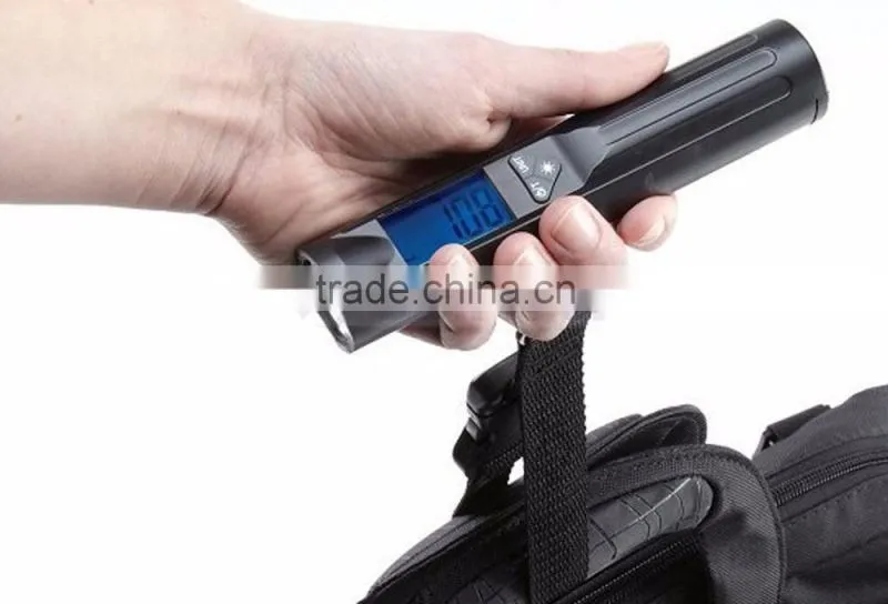 30 x 17mm Big Size LCD Screen 2 in One Fishing Or Travel LED Torch Luggage Scale