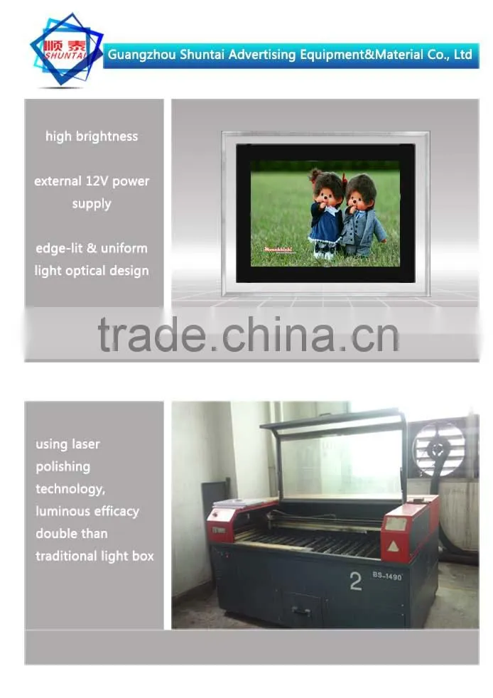 edge-lit acrylic crystal led photo frame advertising