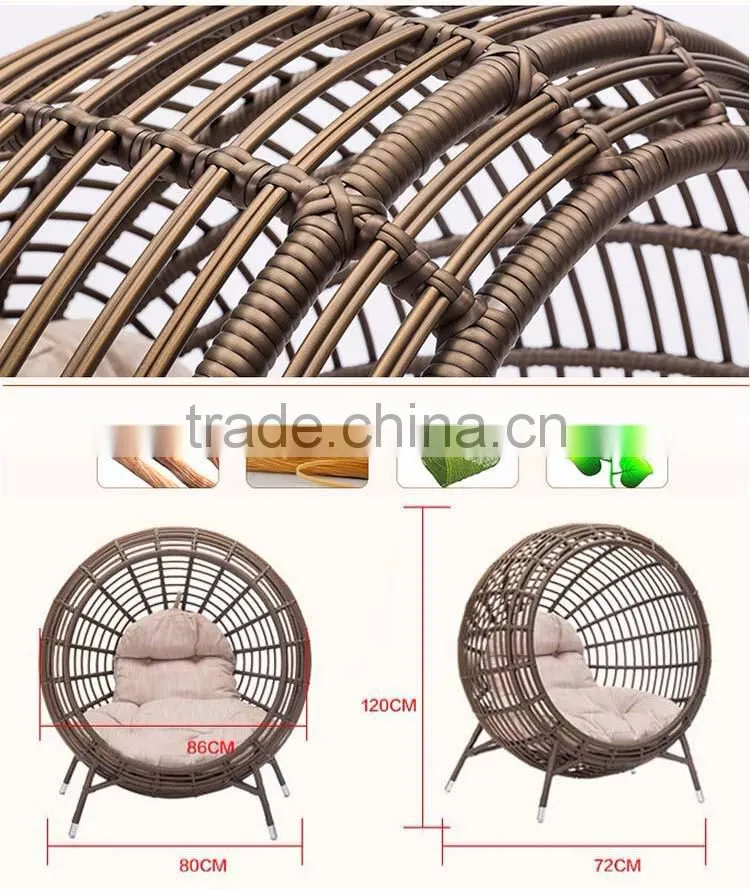 Creative Nest Clubhouse Pool Rattan Round Chaise Lounge Chair Lounge For Garden