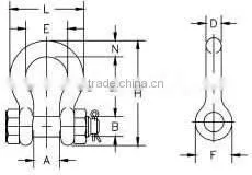 captive pin anchor chain Bolt Type Shackles made in china