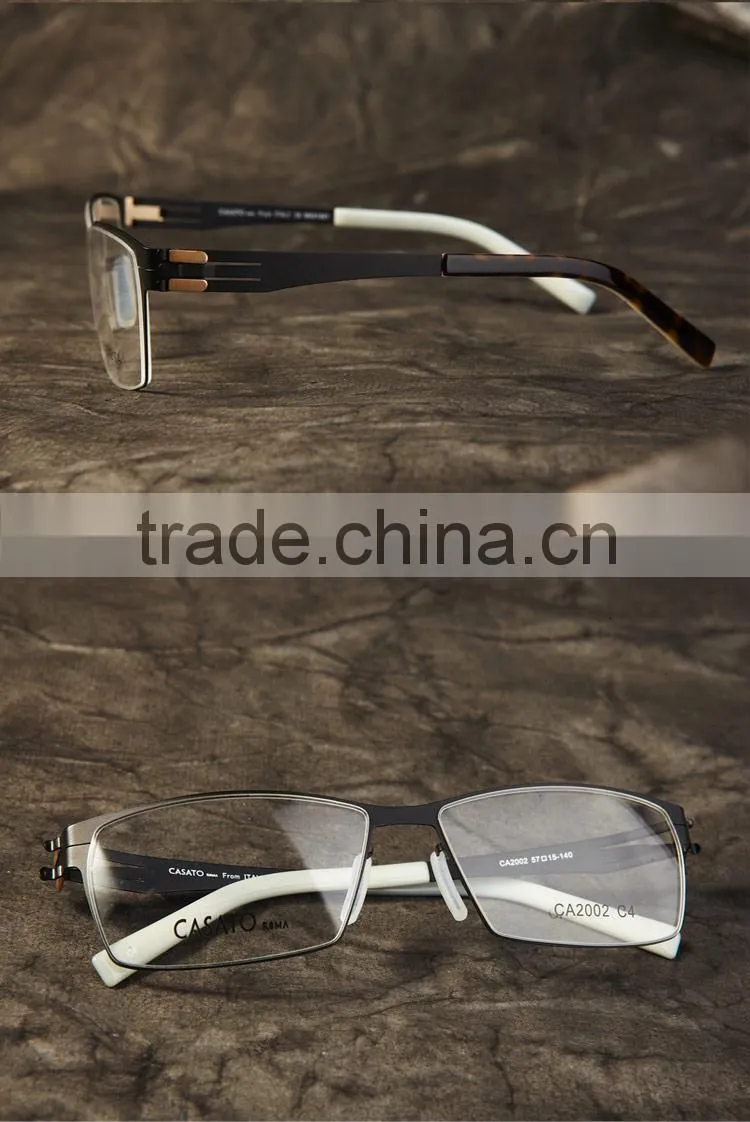 CASATO Modern Elastic Thin stainless steel glasses With Myopia Lens