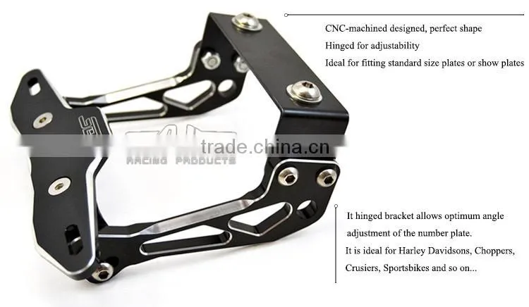 BJ-LPL-030-BK Aftermarket CNC Billet Aluminum Motorcycle Licence Plate Cover Bracket