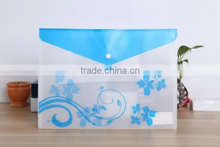 Transparent coloured A4 pp school supply student document wallet