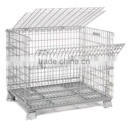 Metal Collapsible Storage Cage With Wheels