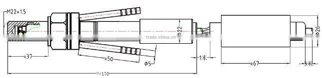 Ultra High Temperature Pressure Sensor, 0-1600centigrade, 0-5V Pressure Transmitter