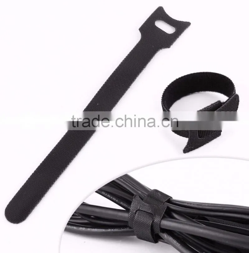 Black Adjustable ONE-WRAP Cable Ties Wire Cord Straps Reusable Hook Loop