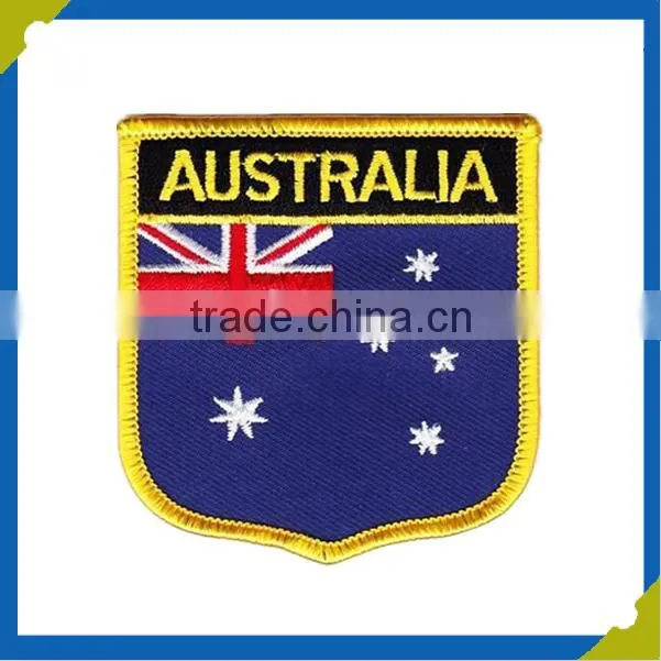 manufacturer customized Self-adhesive Embroidery flag Patches for baseball caps clothing