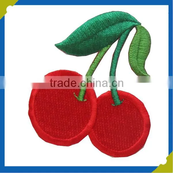 Fruit logo designed embroidery patch for garment and home textile