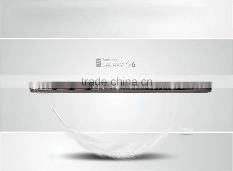 SHENGO High Quality Metal Crystal Phone Bumper Case for Samsung Galaxy S6