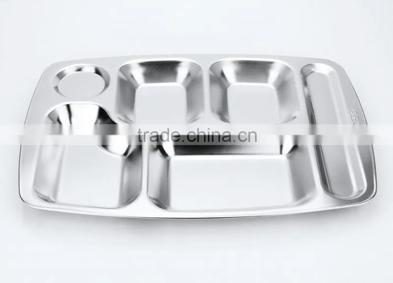 home utensils china 304 stainless steel square compartment dinner plates