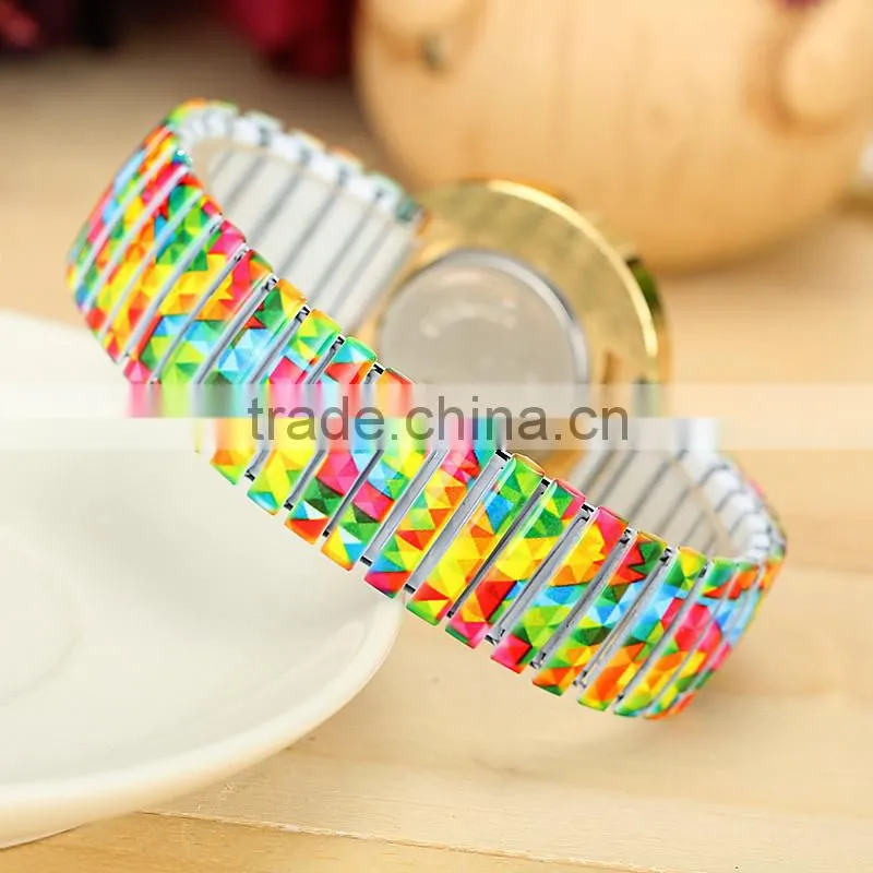 2015 hot sales fashion colourful watch New Spring Strap alloy gold watches