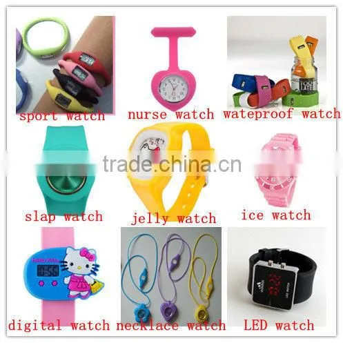 hot waterproof silicone medical watch with quartz