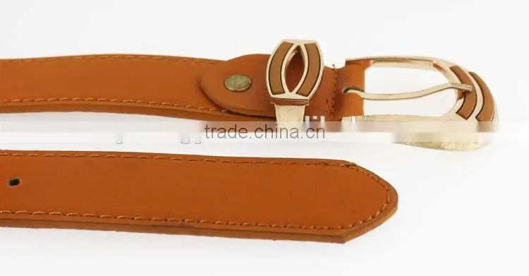 New Designer ladies leather belt with high quanlity brown pu leather buckle in yiwu