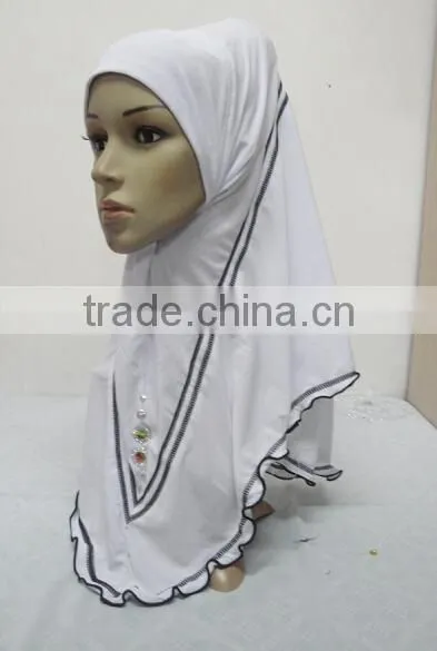 H266 new style one piece hijab with crystals