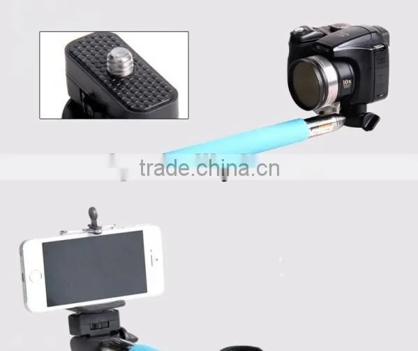 Hot extendable monopod selfie stick, handheld camera photo monopod with adjustable phone holder 3 colors