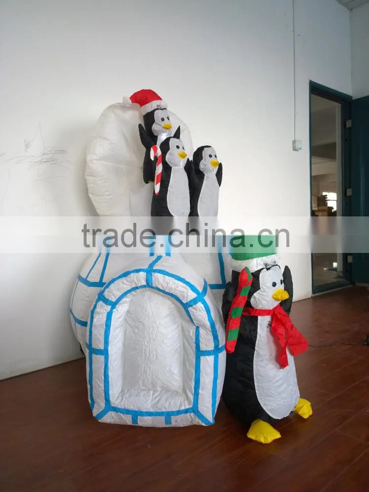 DJ-XT-32 inflatable penguin family statue molds for sale christmas decoration