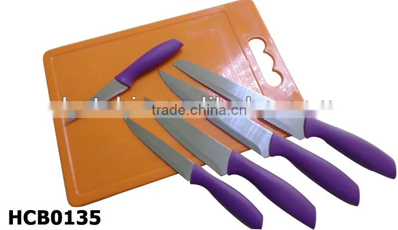 plastic bread board with bread knife