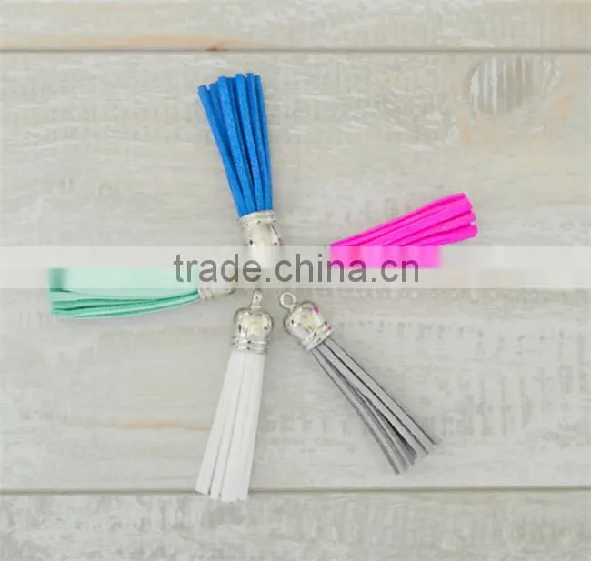 Personalized Customized Match Enamel Suede Tassel Monogram Keychains