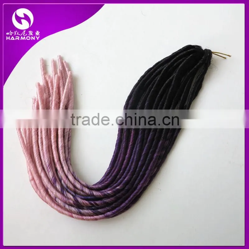 HARMONY NEW ARRIVE 20" 95g synthetic soft dreadlocks braids in ombre color pre crochect Ombre Faux Locs Braid Hair Extensions