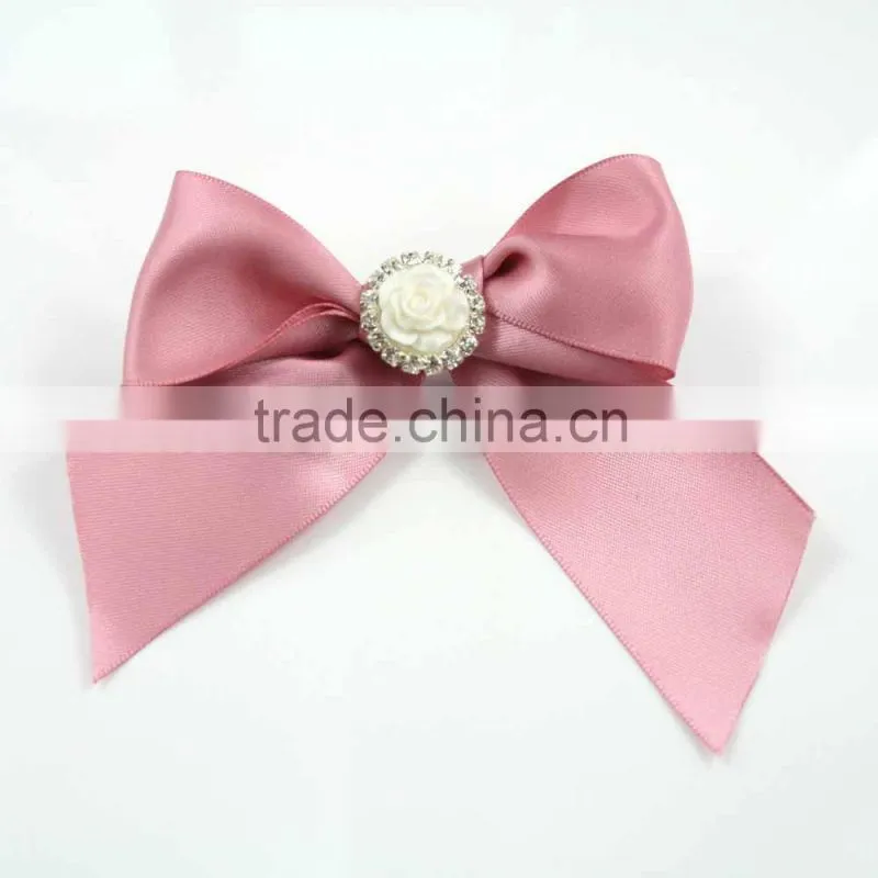 Red organza ribbon bow