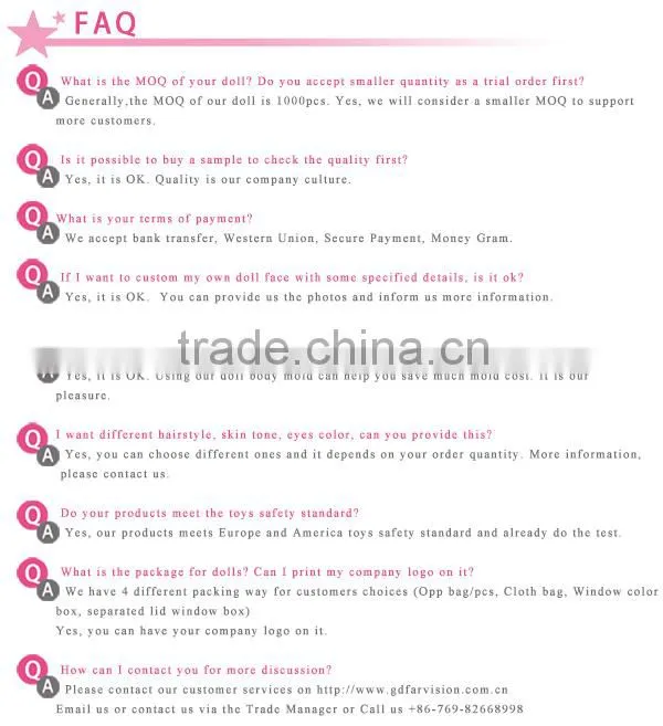 2016 doll safety new product PVC handmade cute doll