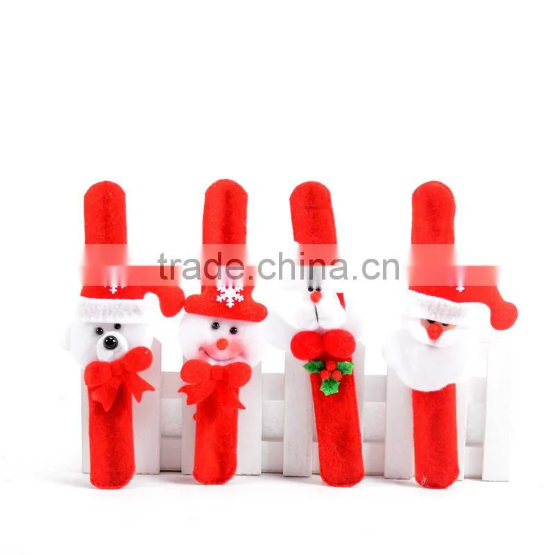 MLCB04 Christmas gift beer with christma hat slap bracelet