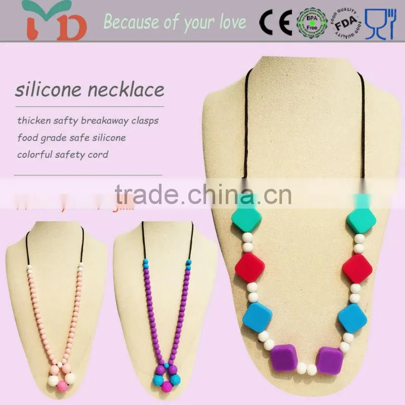 silicone bunny baby/Food Grade BPA Free Silicone Teething Necklace From Mydear Silicone Jewelry Factory