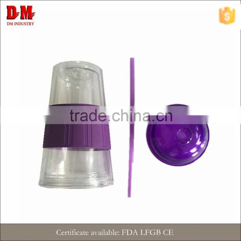 Round Environmental Transparent Plastic Cup With Lid And Straw