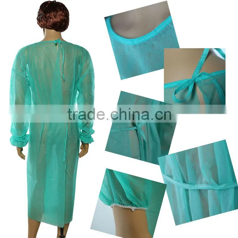 Sterile Disposable Non woven Surgical Isolation Patient Gown
