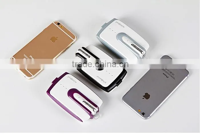 Unique portable mini bluetooth earphone with power bank for mobile phones