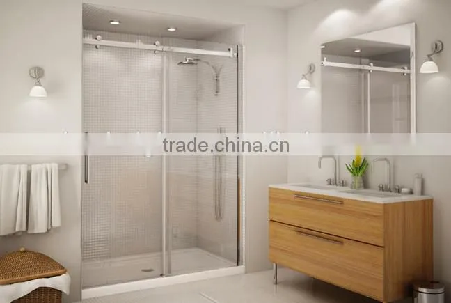 high quality frameless clear glass shower door