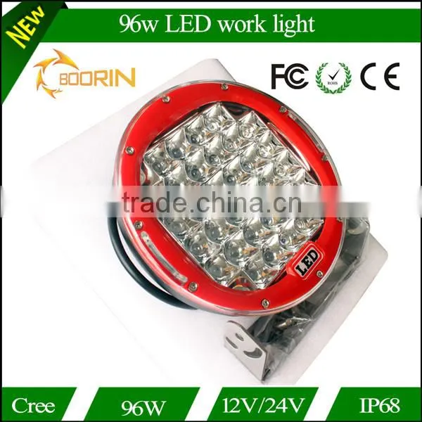Top Sale Black/ Red automobile 4x4 accessories 4wd offroad 9 inch 96w round led working light led driving lights